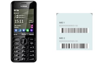 Como ver o código IMEI em Nokia 206