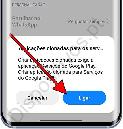 Confirmação ative o aplicativo duplo no Xiaomi