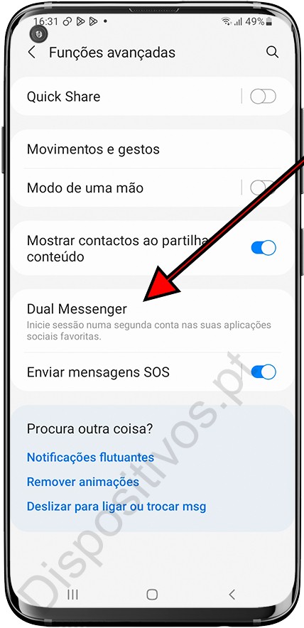 Dual Messenger no Samsung