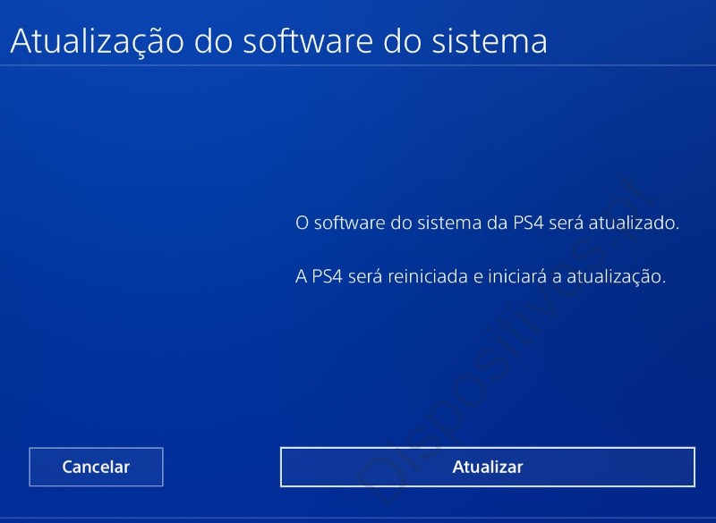 Iniciar atualização ps4