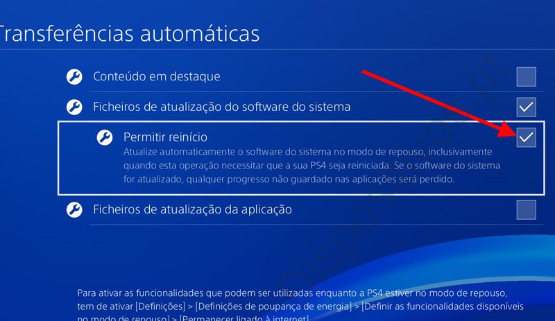 Permitir reinício automático PlayStation 4