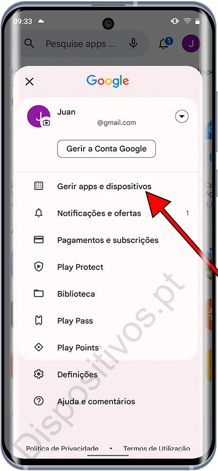 Gerir apps e dispositivos