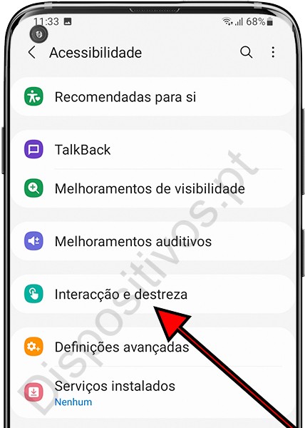 Interação e destreza Samsung Galaxy