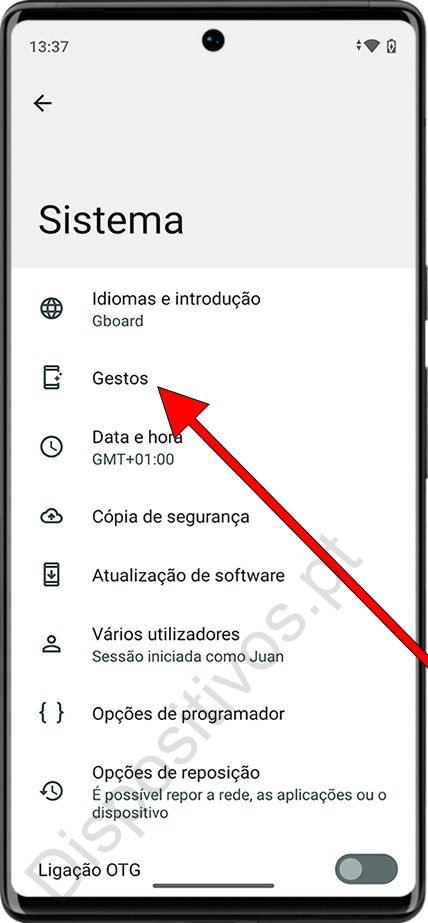 Ajustes gestos Android