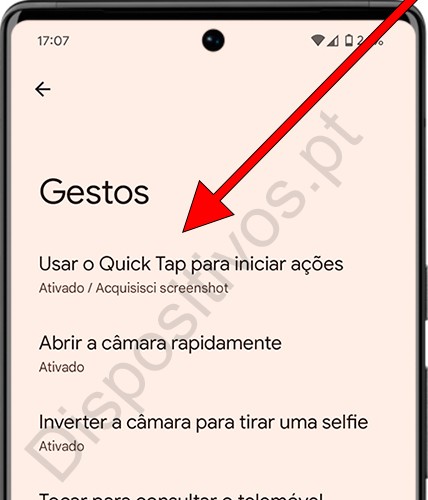 Usar o Quick tap para iniciar ações