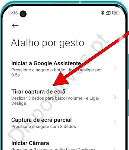 Atalhos de captura de tela da Xiaomi