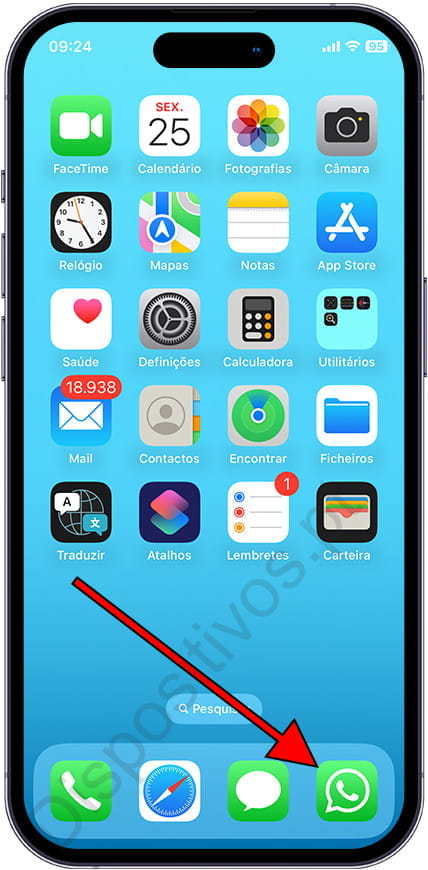 Abra o WhatsApp iPhone