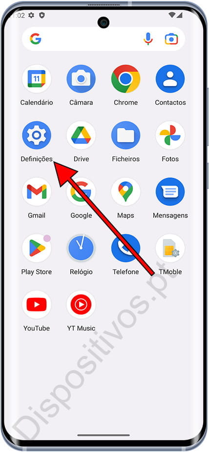 Ícone de configurações no Android