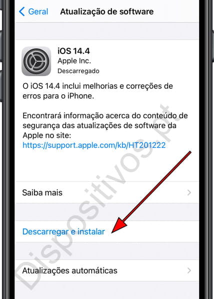 Descarregar e instalar atualização de software iPhone