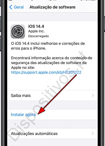 Instalar atualização iPhone