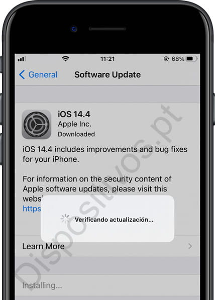 Verificando a atualização do iPhone