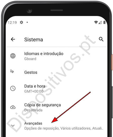 Avançado configurações Android