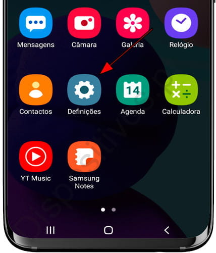 Configurações do dispositivo Samsung