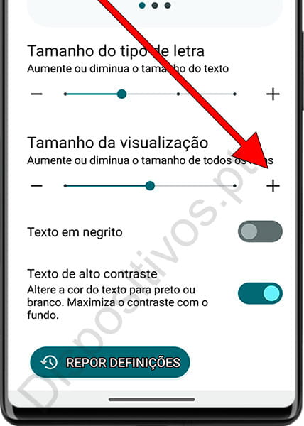 Alterar o tamanho da tela no Android