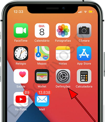 Configurações do iPhone