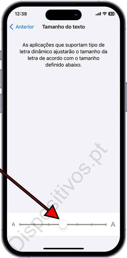 Aumentar o tamanho da fonte do iPhone