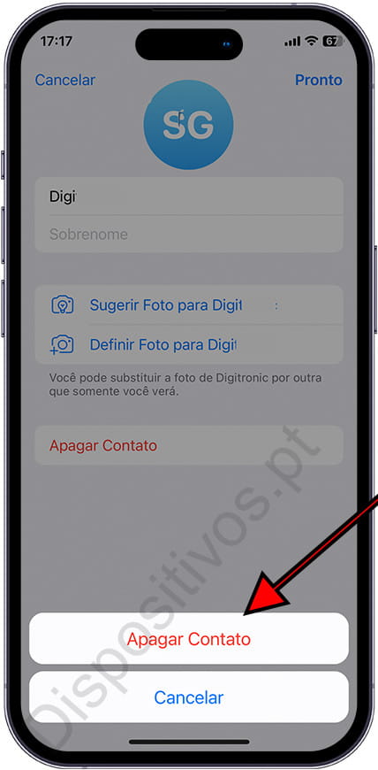 Excluir contato do Telegram no iPhone