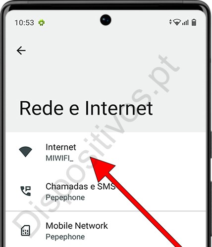 Configurações de Internet do Android