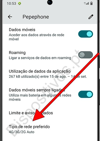 Tipo de rede preferencial do Android