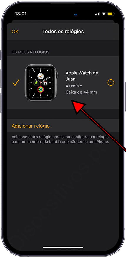 Selecione Apple Watch