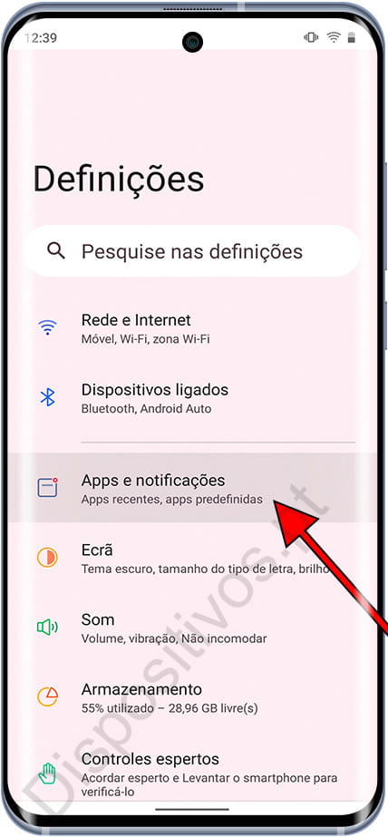 Apps e notificações Android