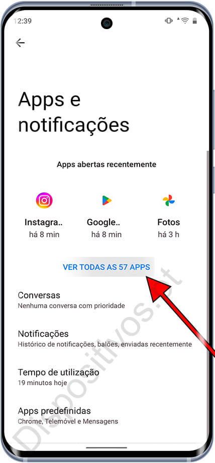 Ver todas as apps Android