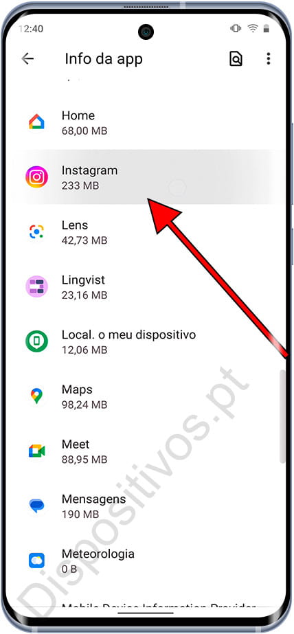 Info da app Android