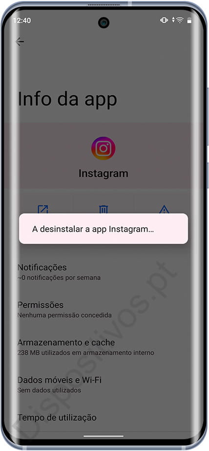 Desinstalando aplicativo Android