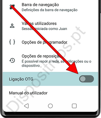 Ative ou desative o OTG no Android