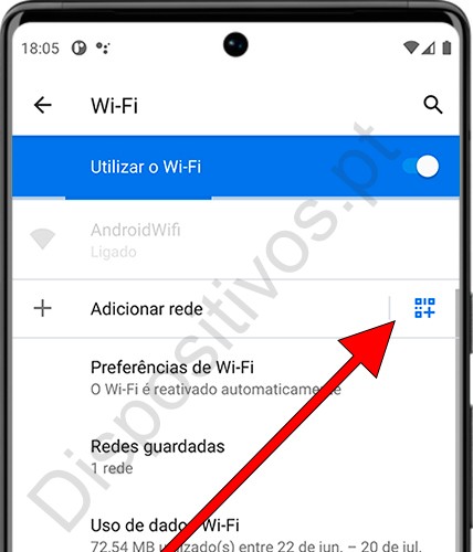 Adicione rede Wi-Fi com QR