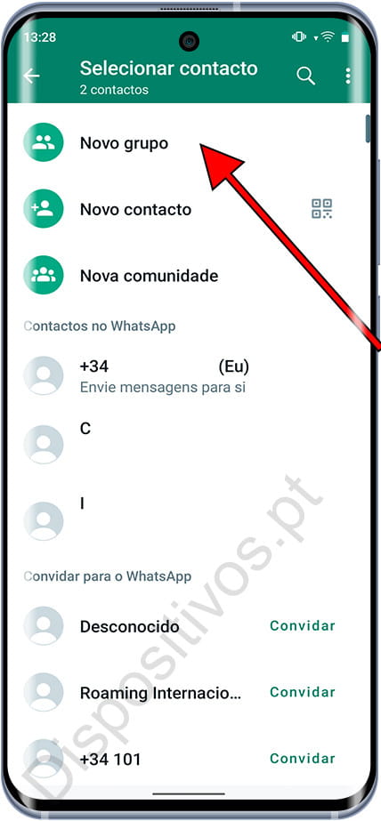 Novo grupo WhatsApp