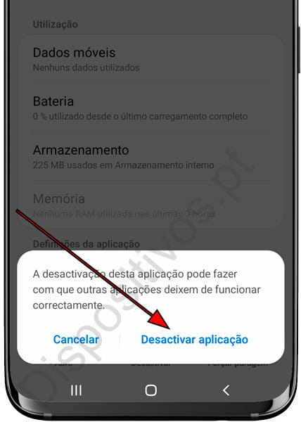 Desativar aplicativo Samsung