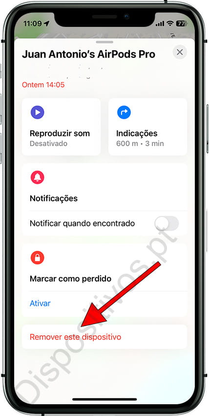 Remover este dispositivo AirPods