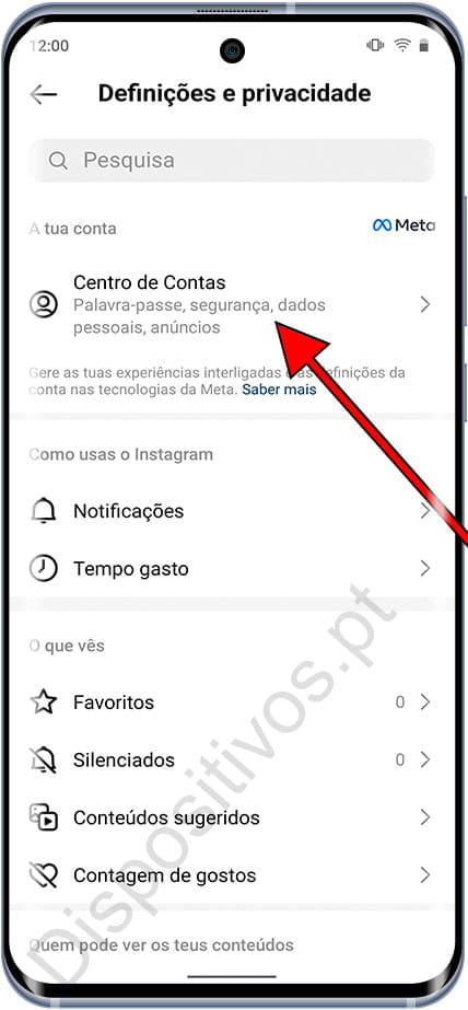 Centro de Contas Instagram