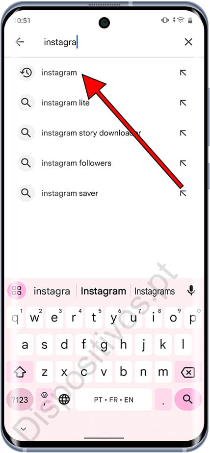 Pesquisar aplicativo Instagram