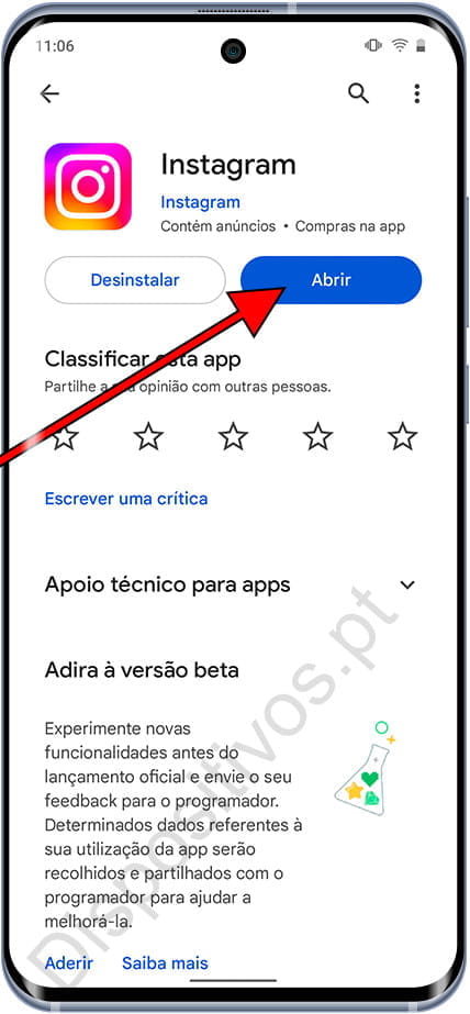Abra o aplicativo Instagram
