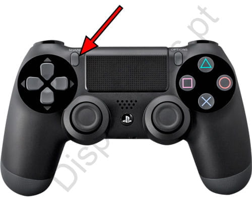 Botão de compartilhamento do controle PS4