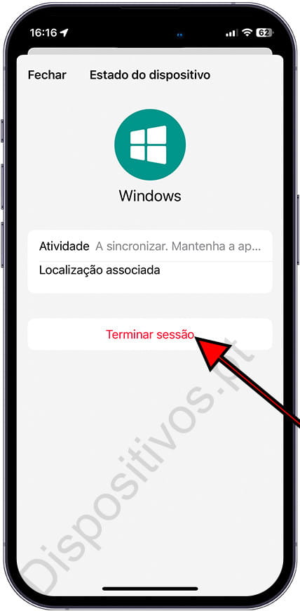 Terminar sessão do WhatsApp em um dispositivo vinculado