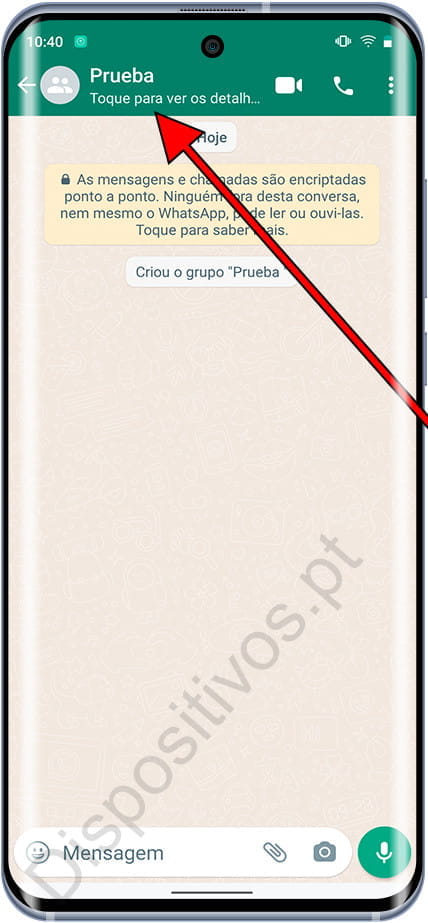 Ver informações do grupo WhatsApp