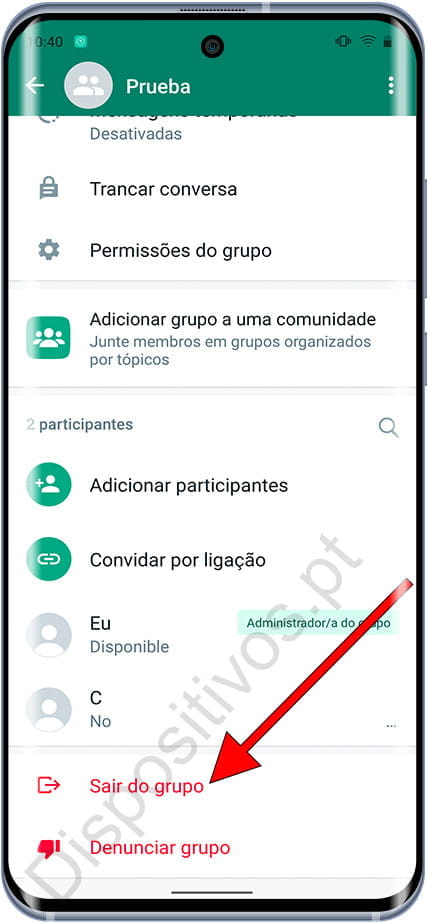 Sair do grupo WhatsApp