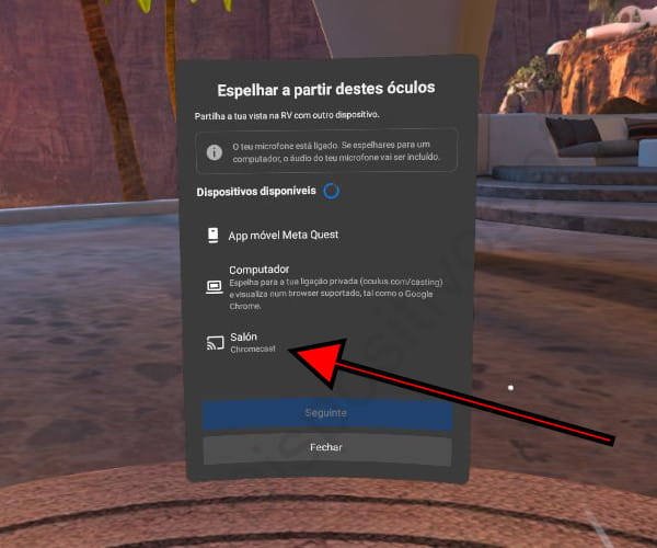 Transmitir para TV Meta Quest