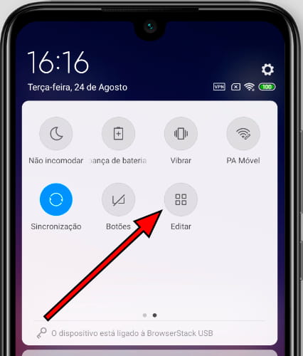 Editar ícone do painel rápido Redmi Note 11 Pro+ 5G