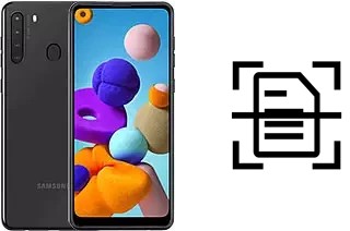 Digitalize documentos em um Samsung Galaxy A21