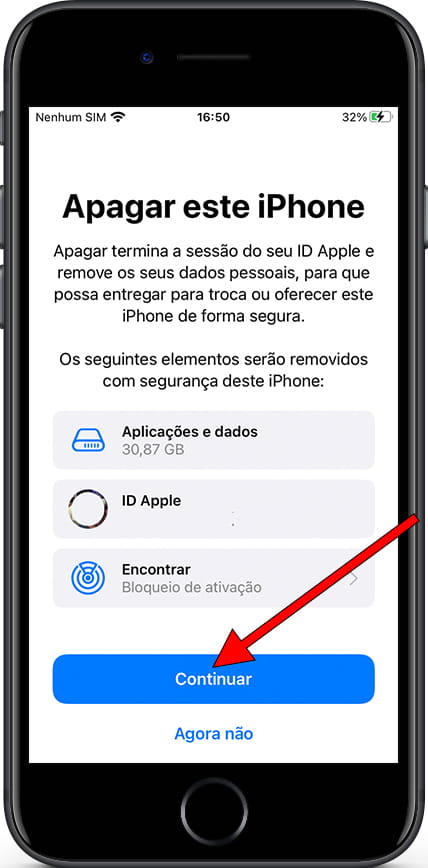 Repor mensagem de confirmação iOS