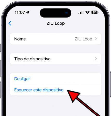 Ignorar dispositivo Bluetooth no iPhone