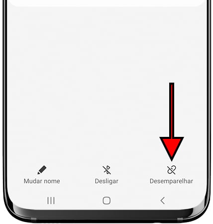 Desemparelhar dispositivo Bluetooth no Samsung Galaxy