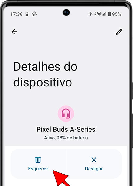 Esqueça o dispositivo Bluetooth no Android