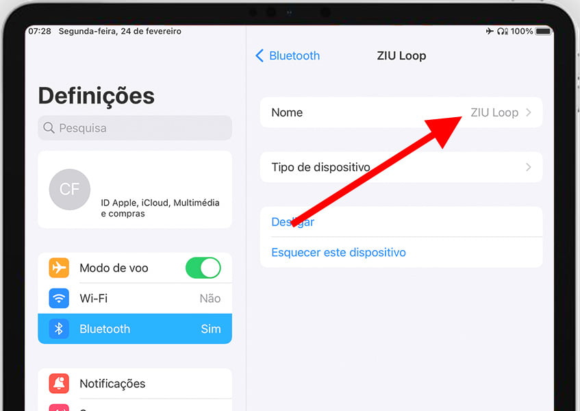 Alterar o nome do dispositivo Bluetooth no iPhone