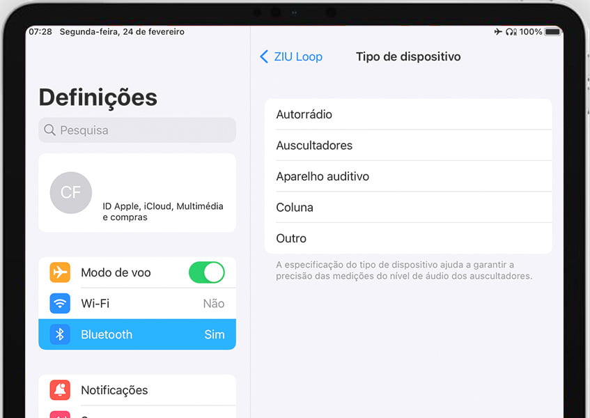 Tipos de dispositivos Bluetooth no iPhone