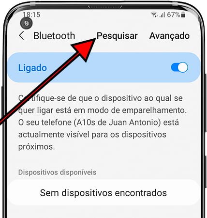 Pesquisar por dispositivos Bluetooth no Samsung Galaxy